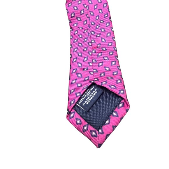 Charles Tyrwhitt Men's Tie Bright Pink Diamond Print NEW with tags 100 % Silk - Picture 3 of 8